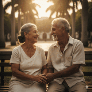 casal de pessoas 50+ no parque na bahia